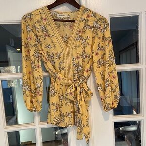 Max Studio Yellow Floral Blouse
